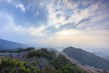 Naklejka premium Evening time of SI Nan National Park, Thailand 888 msl