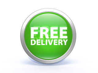 Free delivery circular icon on white background