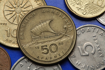 Naklejka premium Coins of Greece