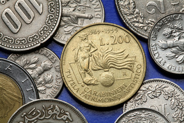 Naklejka premium Coins of Italy