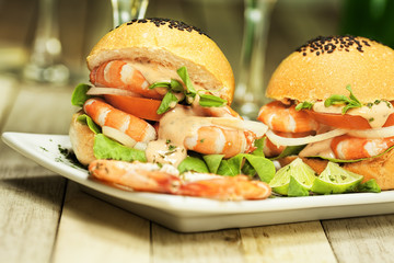 Shrimp burgers