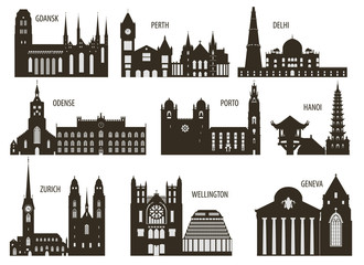 Silhouettes of cities