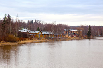 Fototapeta na wymiar Finland. At home on the riverside Porvoo