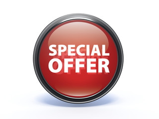 Special offer circular icon on white background