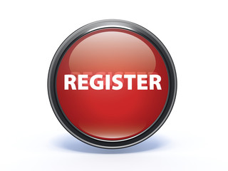 register circular button on white background