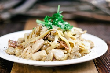 Plate of chicken pasta