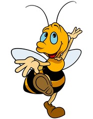 Dancing Bumblebee - Colored Cartoon Illustration