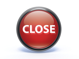 close circular icon on white background