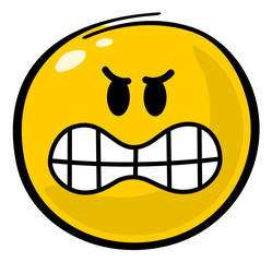 Smiley gelb Aggressivität