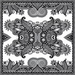 Fototapeten grey ornamental floral paisley bandanna © Kara-Kotsya