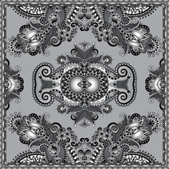 grey ornamental floral paisley bandanna