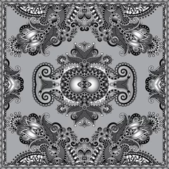 Badkamer foto achterwand grey ornamental floral paisley bandanna © Kara-Kotsya