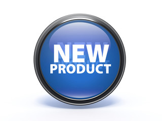 new product circular icon on white background