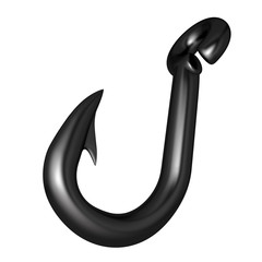 Black carp fishing hook