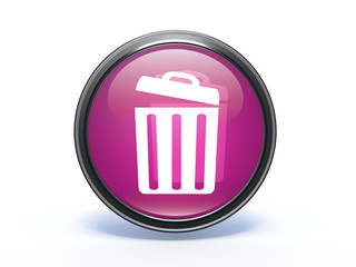 trash can circular icon on white background