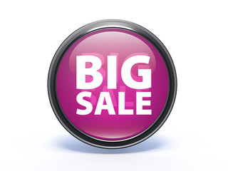 Big sale circular icon on white background