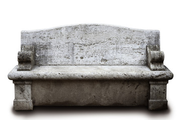 stone bench on white background