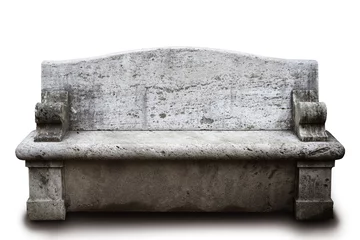 Foto op Canvas stone bench on white background © lmartin.es