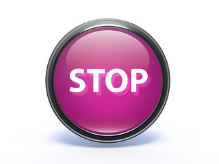 stop circular icon on white background