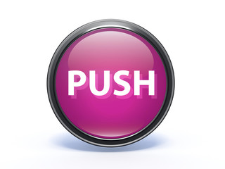 push circular icon on white background