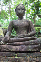 Old buddha Statue in Wat Umong, Chiangmai Thailand