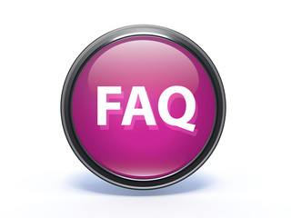 faq circular icon on white background