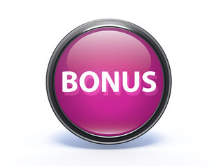 bonus circular icon on white background