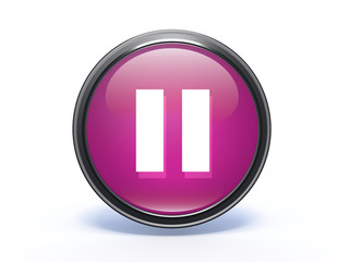 pause circular icon on white background