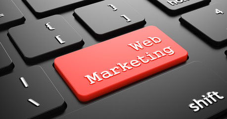 Web Marketing on Red Keyboard Button.