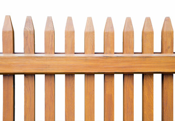 Wooden fence isolated on white