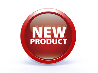 new product circular icon on white background