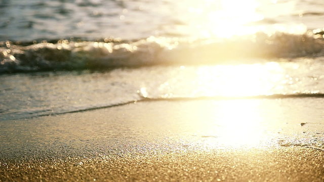 sunset beach wave slow motion