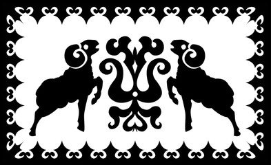 Ethnic ornament with stylized aries