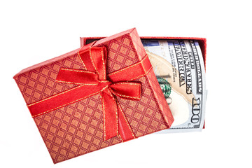 money in gift box