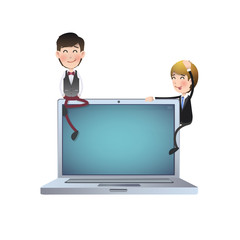 Business people with laptop