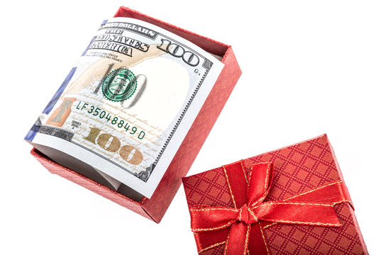 money in gift box