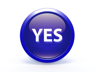 yes circular icon on white background