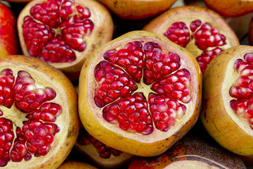 Juicy red pomegranate fruit
