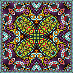 Traditional ornamental floral paisley bandanna.