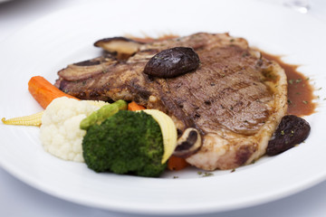 grilled t-bone steak