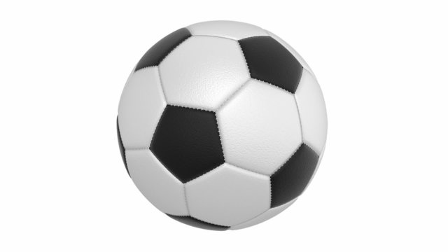 Football ball. 3D render with alpha mask.