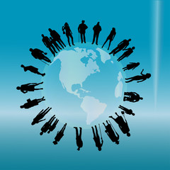 Vector silhouette of a people.