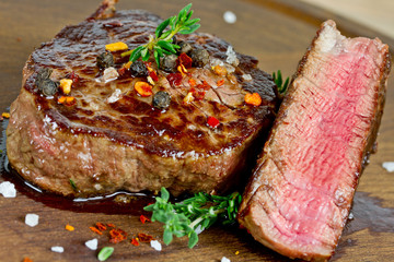 Steak gebraten