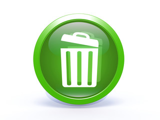 trash can circular icon on white background