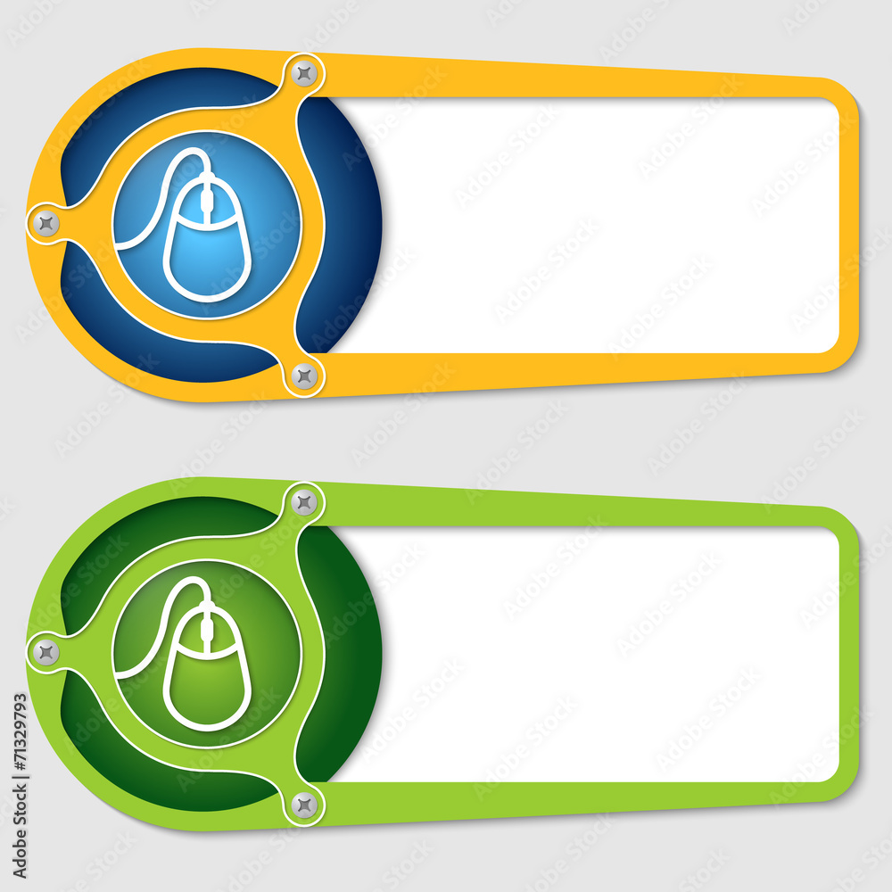 Fototapete set of two boxes for entering text with mouse icon