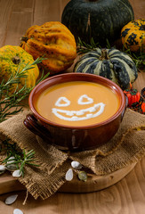 Pumpkin soup for Halloween party