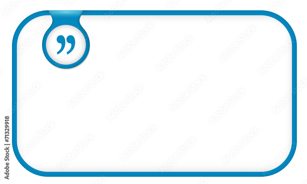 Wall mural blue text frame for any text with quotation mark