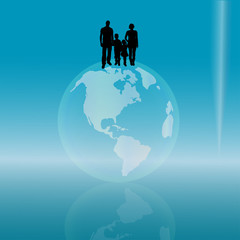 Vector silhouette of family.