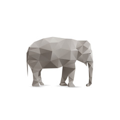 Abstract elephant isolated on a white backgrounds
