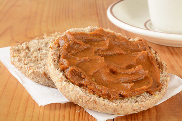 English muffin with pumpkin butter